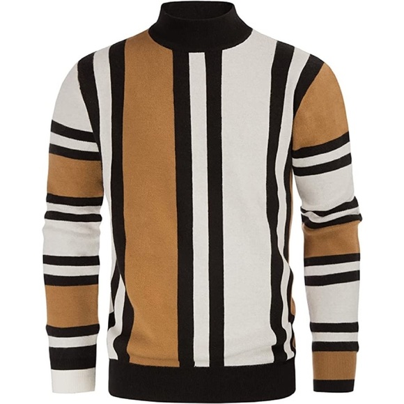 Other - New Mens Thick Striped Plush Sweater